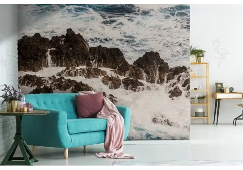 Wallpaper cliff on the sea nature landscape