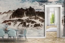 Wallpaper cliff on the sea natural landscape