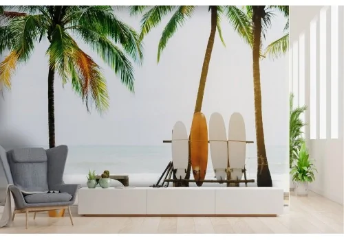 Beach Wallpaper with Surfboards
