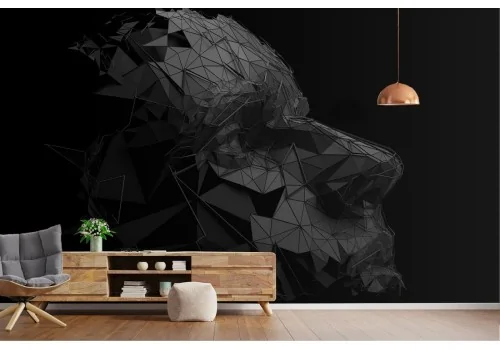 Carta da Parati illustrazione volto umano geometrico