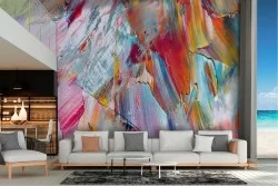 Carta da Parati superficie intonaco colori astratti