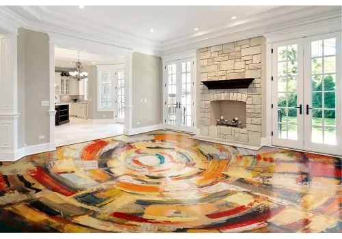 Abstract painted plaster surface wallpaper