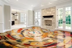 Abstract painted plaster surface wallpaper