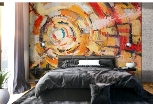 Abstract painted plaster surface wallpaper 2