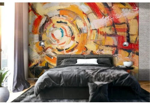 Abstract painted plaster surface wallpaper 2