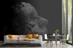 Wallpaper illustration geometric human face