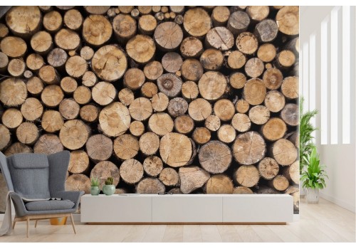 Cut wood surface wallpaper