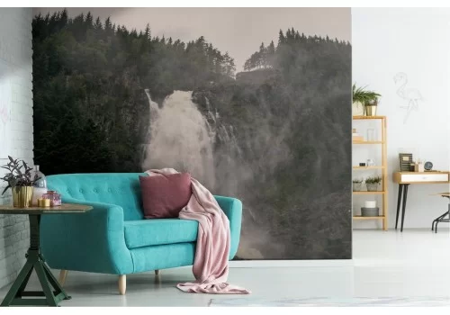 Carta da Parati cascata nel bosco paesaggio natura