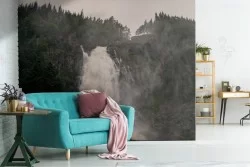 Carta da Parati cascata nel bosco paesaggio natura
