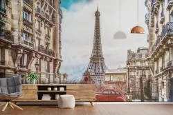 Wallpaper city Paris Eiffel Tower landscape