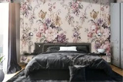 Vintage flower composition wallpaper