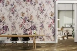 Vintage Flowers Leaves Wallpaper