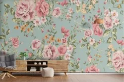 Carta da Parati decorazione fiori vintage