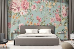 Carta da Parati decorazione fiori vintage