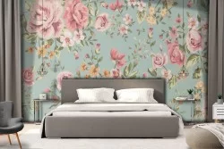 Carta da Parati decorazione fiori vintage