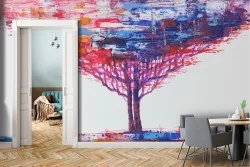 Carta da Parati dipinto albero astratto