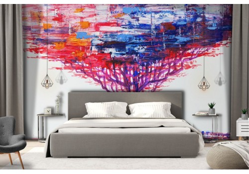 Abstract tree painted wallpaper 2