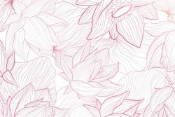 Carta da Parati Design e Stili Flora e Fauna Fiori Natura Stilizzata