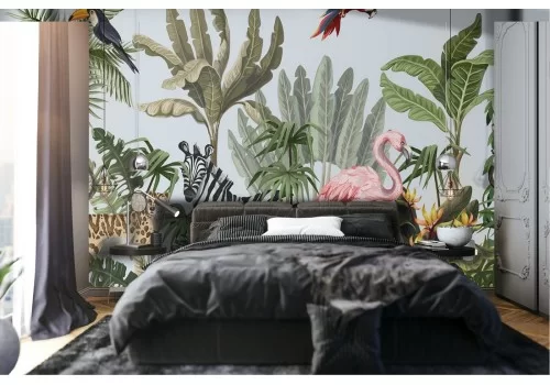 Carta da Parati flora e fauna tropicale natura