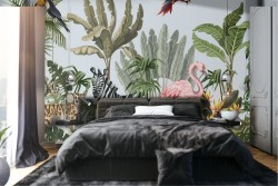 Tropical nature flora and fauna wallpaper