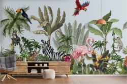 Tropical nature flora and fauna wallpaper