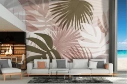 Carta da Parati foglie tropicali astratte natura