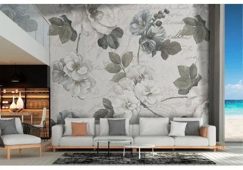 Wallpaper decoration vintage nature flowers