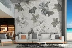 Vintage nature flowers wallpaper decoration