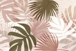 Wallpaper Design and Styles Abstract Flora and Fauna Tropical Leaves