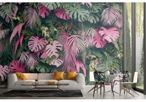 Tropical leaves modern design wallpaper