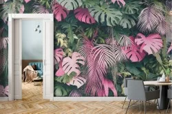 Tropical leaves modern design wallpaper