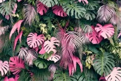 Wallpaper Design and Styles Flora and Fauna Modern Tropical Leaves
