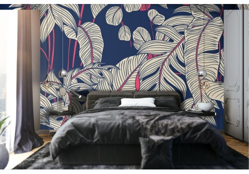 Stylized Tropical Leaves Wallpaper