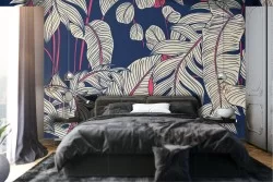 Stylized Tropical Leaves Wallpaper