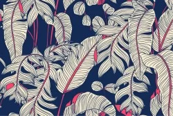 Carta da Parati Design e Stili Flora e Fauna Foglie Tropicale