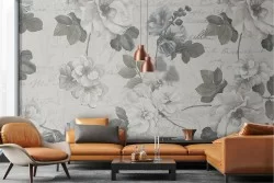 Vintage nature flowers wallpaper decoration