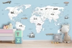 Wallpaper Transportation Means Maps Rockets Airplanes Hot Air Balloons