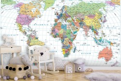 Geopolitical world map wallpaper