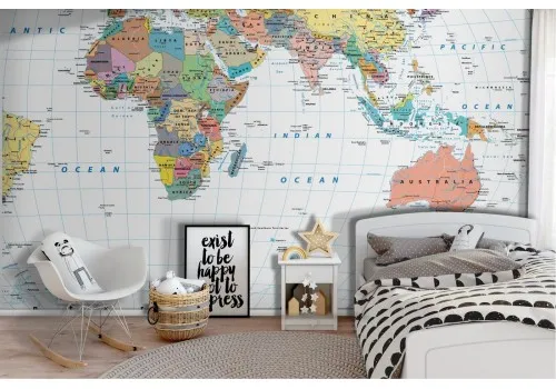 Geopolitical world map wallpaper 2