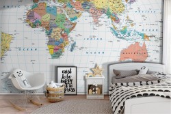 Geopolitical world map wallpaper