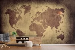 Vintage world map wallpaper