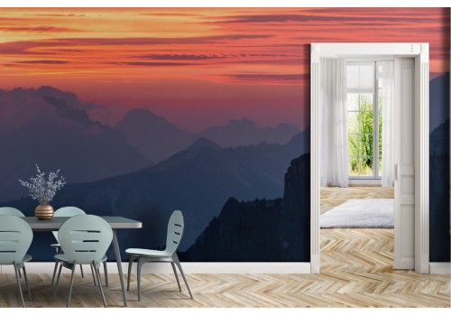 Wallpaper of mountains at sunset landscape 2