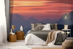Wallpaper Dawn Sunset Mountain