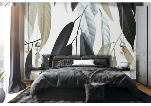 Carta da Parati natura foglie stilizzate