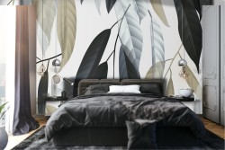 Carta da Parati natura foglie stilizzate