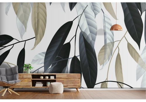 Wallpaper nature stylized leaves 2