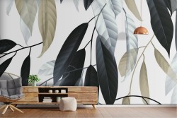 Wallpaper nature stylized leaves