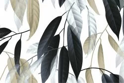 Wallpaper Design and Styles Flora and Fauna Stylized Modern Nature Leaves