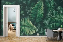 Carta da Parati natura foglie tropicali
