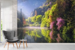 Wallpaper Rivers Waterfalls Lakes Forests and Trees